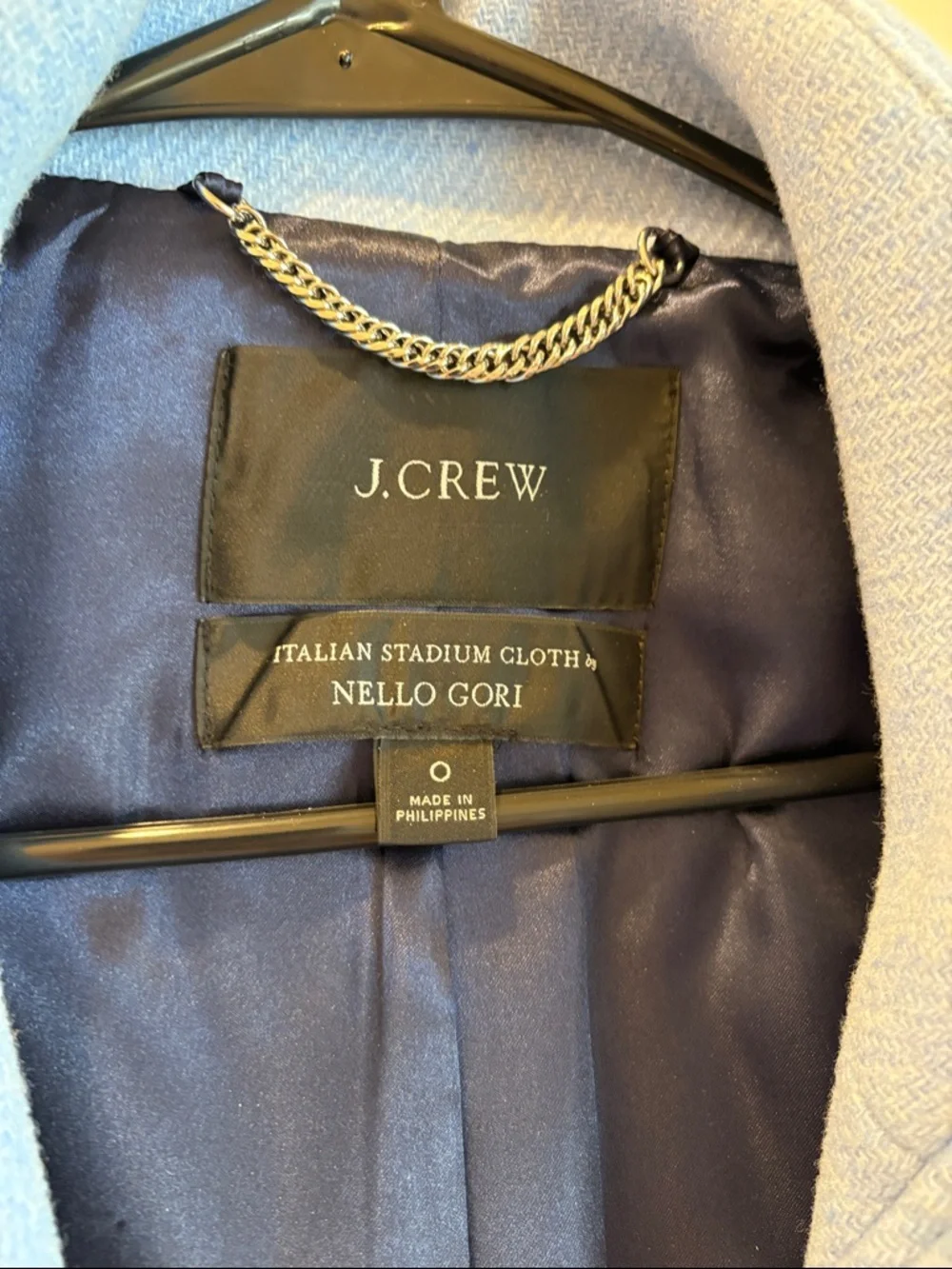 J. Crew Women's Powder Blue Wool Zip-Front Pea Coat - Picture 2 of 4
